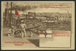 DEUTSCHLAND ETC. Düsseldorf, Marine Schauspiele, Unsere Zukunft Liegt Auf Dem Wasser, Ansichtskarte Von Der Industrie-,G - Autres & Non Classés