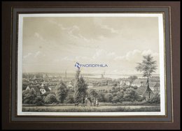 FREDERICIA (Fredericia), Ansicht Mit Mühle Und Kleiner Belt Im Hintergrund, Lithographie Mit Tonplatte Von Alexander Nay - Litografía