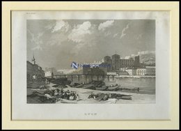 LYON, Teilansicht, Stahlstich Von B.I. Um 1840 - Lithografieën