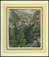 MIESBERG, Gesamtansicht, Kolorierter Holzstich Von 1884 - Litografia
