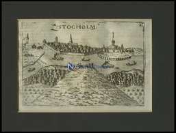 STOCKHOLM, Gesamtansicht, Kupferstich Aus Meisner`s Schatzkästlein Um 1630 - Litografia