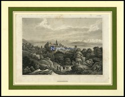 NEUCHATEL, Gesamtansicht, Stahlstich Von B.I. Um 1840 - Lithografieën