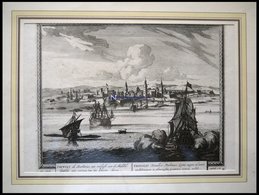 LIBYEN: Tripolis, Gesamtansicht Mit Schiffen Im Vordergrund, Kupferstich Von Schenk Um 1702 - Lithographien