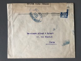 Suisse, Lettre Pour Paris - Contrôle Postal Militaire 115 - (B2448) - Lettres & Documents