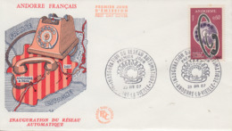 Enveloppe  FDC  1er  Jour  ANDORRE   Inauguration  Du  Réseau  Téléphonique  Automatique   1967 - FDC