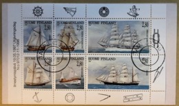 Finland. Sailing Ships. Booklet With PROOF RARE "blind" Typografic Cancellation (Mi 1385-90) - Neufs
