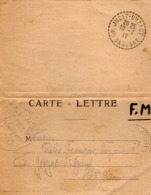 TB 2686 - MILITARIA - Carte - Lettre En Franchise Militaire - Soldat FABE Au 24 è Rgt D'Inf SP 187 Pour JUZET - D'IZAUT - Guerre De 1914-18