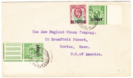 1912 British Post Office In Beyrout; Brief Nach Boston USA; Rückseitig Defekt - Levante Británica