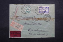 ALLEMAGNE - Enveloppe En Recommandé De Danzig Pour Copenhague Par Avion En 1921, Affranchissement Plaisant - L 46523 - Lettres & Documents