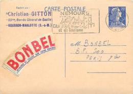 FRANCE TIMBRE ENTIERS  20 F BLEU N° 1011B SUR CARTE POSTALE - VOIR FLAMME -. CONCOURS BONDEL - Cartes-lettres