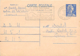 FRANCE TIMBRE ENTIERS  20 F BLEU N° 1011B SUR CARTE POSTALE - VOIR FLAMME -. CONCOURS BONDEL - Cartes-lettres