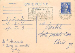 FRANCE TIMBRE ENTIERS  20 F BLEU N° 1011B SUR CARTE POSTALE - VOIR FLAMME -. CONCOURS BONDEL - Cartes-lettres