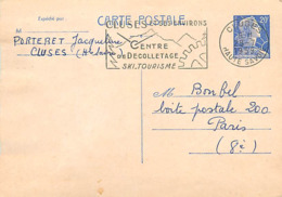 FRANCE TIMBRE ENTIERS  20 F BLEU N° 1011B SUR CARTE POSTALE - VOIR FLAMME -. CONCOURS BONDEL - Cartes-lettres