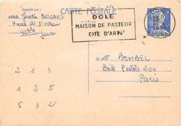 FRANCE TIMBRE ENTIERS  20 F BLEU N° 1011B SUR CARTE POSTALE - VOIR FLAMME -. CONCOURS BONDEL - Cartes-lettres