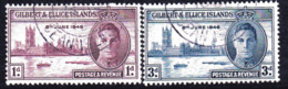 Gilbert & Ellice Islands GVI 1946 Victory Set Of 2, Used, SG 55/6 (BP2) - Isole Gilbert Ed Ellice (...-1979)