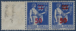 France Type Paix N°482** 50c/90c Surcharge Tres Surencrée Tenant à Normale RRR Ainsi Signé Calves - 1932-39 Paix