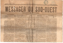 Messager Du Sud Ouest N°125 Deuxième Année Mardi 7 Avril 1868 - 1850 - 1899