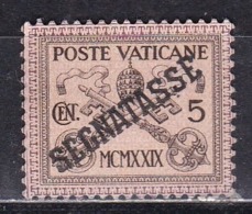 Città Del Vaticano, 1968 - 5c, Soprastampa Segnatasse - Nr.1 SG - Segnatasse