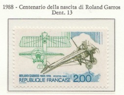 PIA - FRAN -1988   Centenario Della Nascita Di Roland Garros - Monoplano D'epoca - (Yv  2544) - Flugzeuge