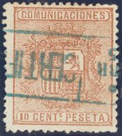 España. I República. º153. 1874. 10 Cts Castaño. Matasello CERTIFICADO. MAGNIFICO. - Briefe U. Dokumente