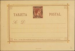 España. Filipinas. Entero Postal. (*)EP2. 1879. 3 Ctvos Sobre 50 Mils Castaño Rojo Sobre Tarjeta Entero Postal. MAGNIFIC - Philippinen