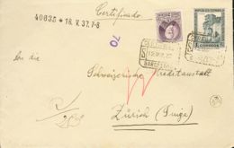 España. República Española Correo Certificado. República Española Correo Certificado. Al Dorso Llegada. MAGNIFICA. - Storia Postale