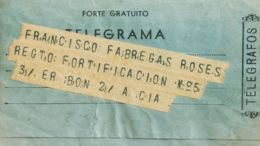 España. Telegramas. Sobre . 1939. Telegrama De EL MASNOU A MELILLA. MAGNIFICO. - Télégraphe