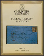 Bibliografía Mundial. 1989. Catálogo De Subasta De POSTAL HISTORY AUCTIONS, Celebrada El 21 De Marzo De 1989. Christie's - Otros & Sin Clasificación