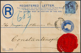 Gran Bretaña, Entero Postal. Sobre Yv 95. 1898. 2 P Ultramar Sobre Entero Postal Certificado De LONDRES A CONSTANTINOPLA - ...-1840 Vorläufer