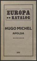 Bibliografía Mundial. 1910. EUROPA KATALOG. Hugo Michel. Apolda, 1910. - Altri & Non Classificati