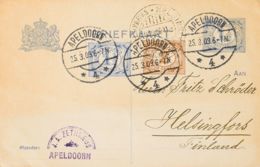 Holanda, Entero Postal. Sobre Yv 67, 68. 1909. 1 ½ Cts Lila Sobre Tarjeta Entero Postal De APELDOORN A HELSINKI (FINLAND - ...-1852 Préphilatélie