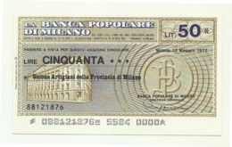 1977 - Italia - Banca Popolare Di Milano - Unione Artigiani Della Provincia Di Milano - [10] Checks And Mini-checks