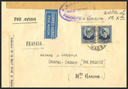 España. República Española Correo Aéreo. República Española Correo Aéreo. Al Dorso Llegada. MAGNIFICA. - Lettres & Documents