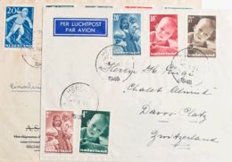 Holanda. Sobre Yv 483/87, 499/03. (1947ca). Dos Cartas Circuladas Con Series Completas. MAGNIFICAS. - ...-1852 Préphilatélie