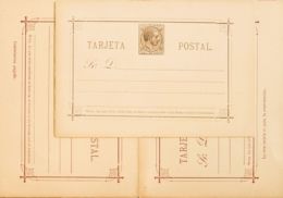 España. Filipinas. Entero Postal. (*)EP4/5. 1889. 2 Cts Castaño Sobre Tarjeta Entero Postal Y 3 Cts + 3 Cts Carmín Sobre - Philippinen