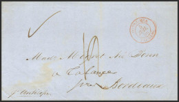 Cuba. Agencia Postal Francesa. Sobre1850. SANTIAGO DE CUBA A TALENCE (FRANCIA). - Autres & Non Classés