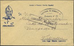 España. Correo / Franquicias Militar. Sobre . 1939. Dirigida A VALENCIA. Marca De Franquicia REGIMIENTO DE 10º BATALLON - Military Service Stamp