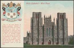 West Front, Wells Cathedral, Somerset, C.1905-10 - Valentine's Postcard - Wells