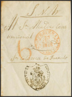 España. Correo / Franquicias Militares. Sobre . 1845. CERVERA A SANTA COLOMA DE QUERALT. Marca De Franquicia GOBIERNO MI - Franchise Militaire