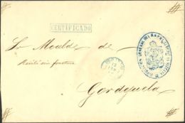 España. Correo Carlista. Sobre . 1875. Certificado De DURANGO A GORDEYUELA. Marca Lineal CERTIFICADO, Cruces En Las Esqu - Carlisten