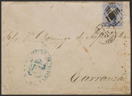 España. Correo Carlista. Sobre 121. 1873. (8 De Mayo). 10 Cts Ultramar. BILBAO A CARRANZA (VIZCAYA), Circulada Por Vía T - Carlistes