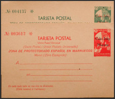 España. Cabo Juby. Entero Postal. (*)EP1/2M. 1933. 15 Cts Verde Y 25 Cts Rojo Sobre Tarjetas Entero Postales. MUESTRA. M - Cape Juby