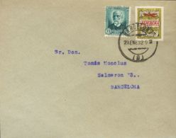 España. Ayuntamiento De Barcelona. Sobre NE9/16. 1932. Serie Completa NO EMITIDA Circulada Sobre Ocho Cartas Filatélicas - Barcelona