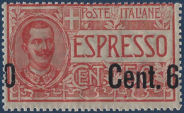 Italie Poste Express N°8** 60c Sur 50c Rouge Variété Surcharge Completement à Cheval RR Signé Calves - Correo Urgente