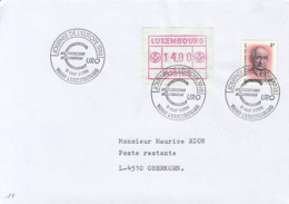 83521- EUROPE'S DAY, EURO CURRENCY SPECIAL POSTMARKS ON COVER, ROBERT SCHUMAN STAMPS, 1998, LUXEMBOURG - Cartas & Documentos