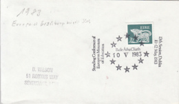 83578- BAILE ATHA CLIATH EDUCATION MINISTERIES CONFERENCE SPECIAL POSTMARK ON COVER, DRAWING STAMP, 1983, IRELAND - Lettres & Documents