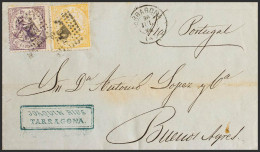 España. I República. Sobre 148, 149. 1874. 40 Cts Violeta Y 50 Cts Amarillo. TARRAGONA A BUENOS AIRES. MAGNIFICA E INUSU - Covers & Documents