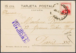 España. República Española. Sobre 736. 1938. 40 Cts Carmín. Tarjeta Postal Con Sobretasa De 15 Cts De Iniciativa Privada - Covers & Documents