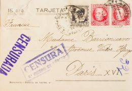 España. República Española. Sobre 681, 687(2). 1938. 5 Cts Castaño Y 30 Cts Carmín, Dos Sellos. Tarjeta Postal Con Sobre - Covers & Documents