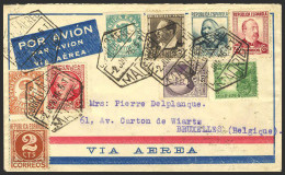 España. República Española Correo Aéreo. República Española Correo Aéreo. Al Dorso Tránsito. ESPECTACULAR FRANQUEO. - Covers & Documents